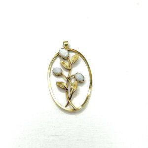 Vintage Pendant  12K GF Gold and Opal Floral Pendant Vintage Van  Dell